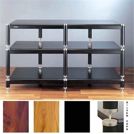 VTI MANUFACTURING VTI Manufacturing BL503SB 5 Silver Capspike Black Poles 3 Black Shelves TV & AV Stand BL503SB